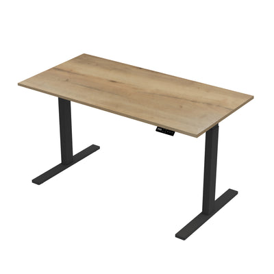 Sitz-Steh-Schreibtisch S1 140x70 Schwarz / Vintage Eiche