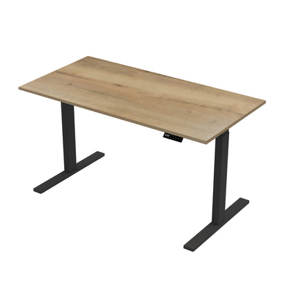 Sitz-Steh-Schreibtisch S1 140x70 Schwarz / Vintage Eiche