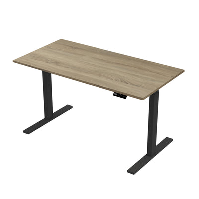 Sitz-Steh-Schreibtisch S1 140x70 Schwarz / Vintage Eiche