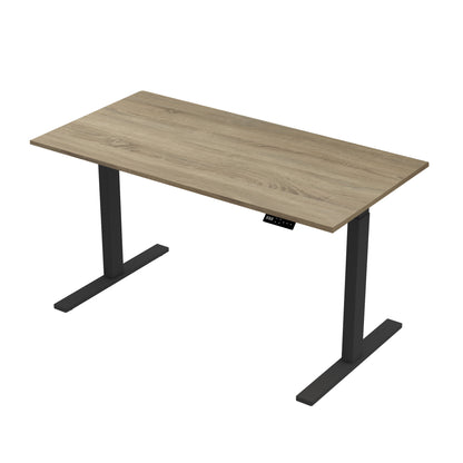 Sitz-Steh-Schreibtisch S1 140x70 Schwarz / Vintage Eiche