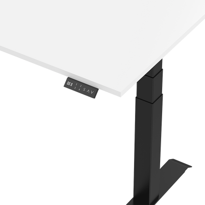 Sitz-Steh-Schreibtisch S2 140x80 Weiß / Echtholz Eiche 