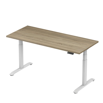 Sitz-Steh-Schreibtisch S2 140x80 Weiß / Echtholz Eiche 