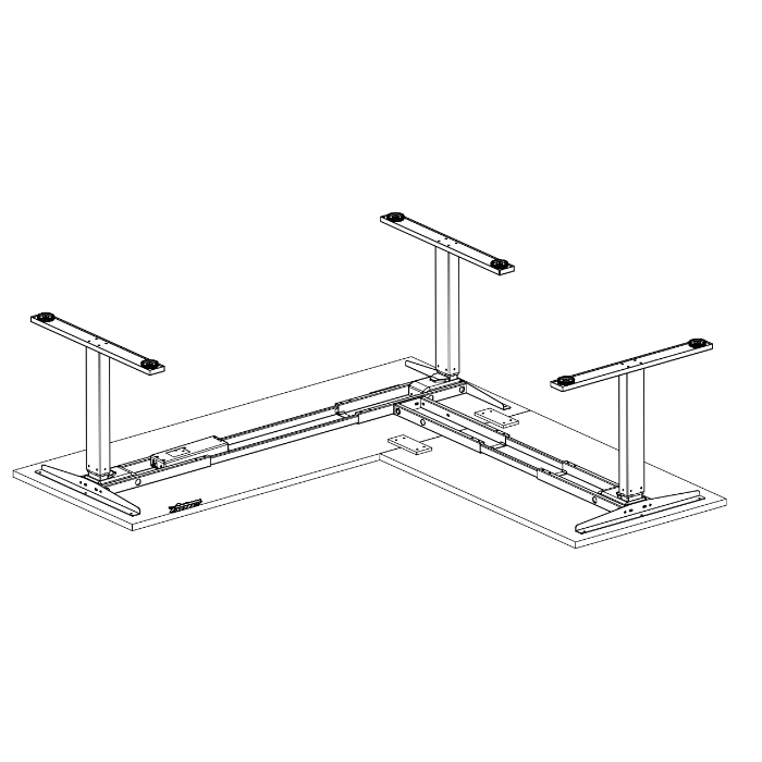 Sitz-Steh-Eckschreibtisch 180x160x80 Schwarz / Echtholz Eiche