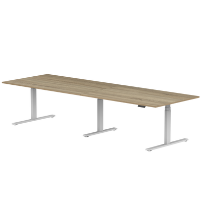 Sitz-Steh-Schreibtisch S3 240x80 Schwarz / Echtholz Eiche 