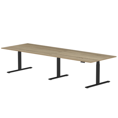 Sitz-Steh-Schreibtisch S3 240x80 Schwarz / Echtholz Eiche 