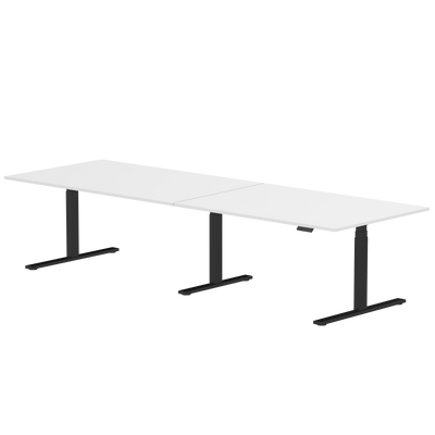 Sitz-Steh-Schreibtisch S3 240x80 Schwarz / Echtholz Eiche 