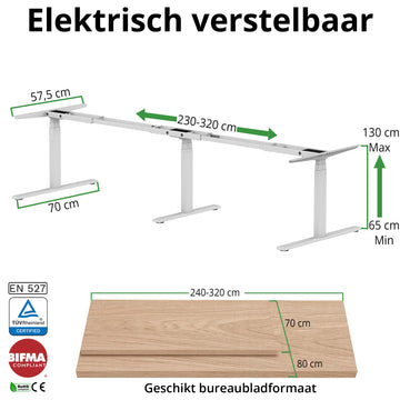 Tischgestell erweitert S3 weiß
