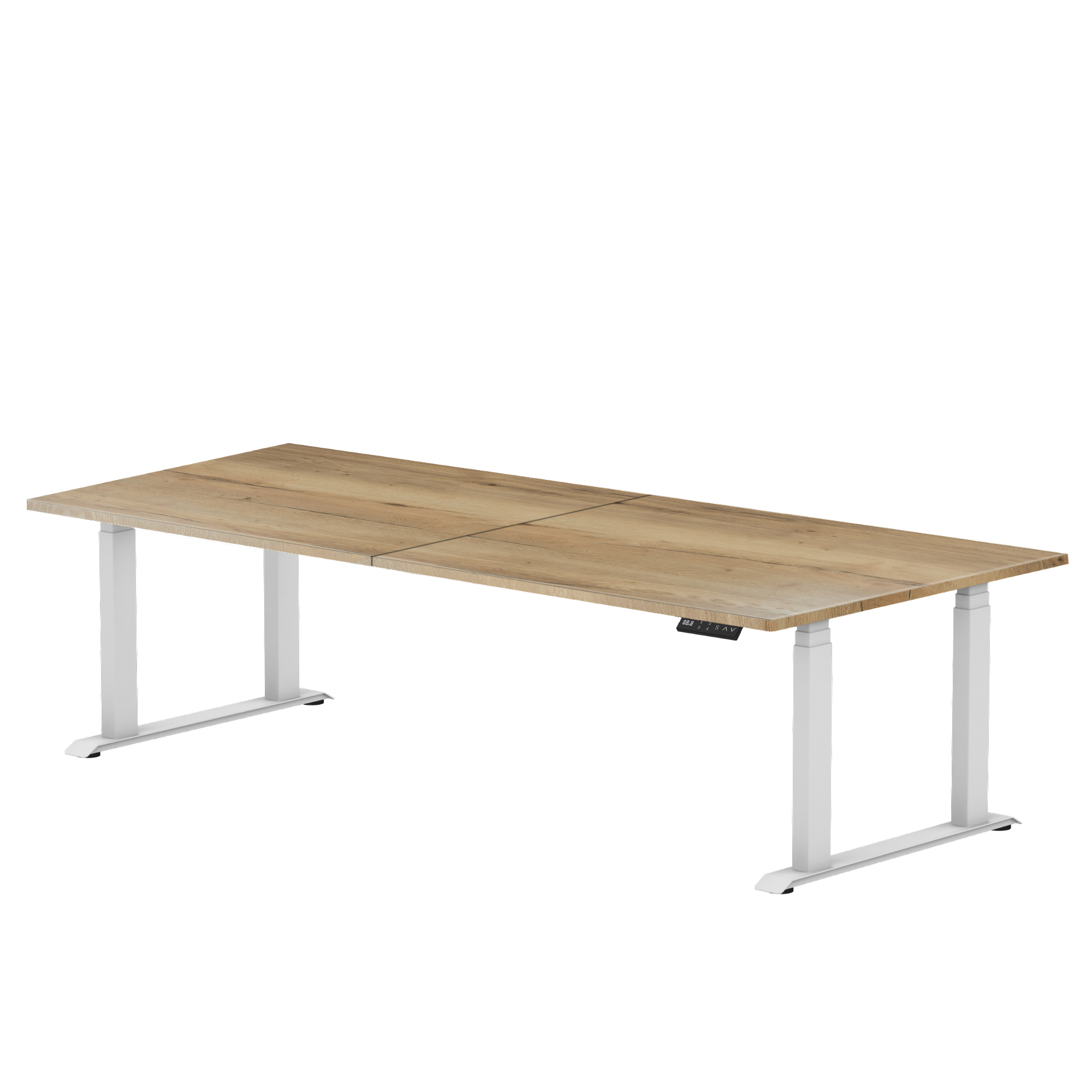 Sitz-Steh-Schreibtisch S5 200x100 Schwarz / Echtholz Eiche 