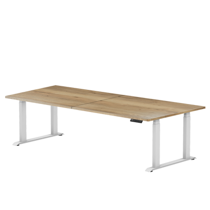 Sitz-Steh-Schreibtisch S5 200x100 Schwarz / Echtholz Eiche 