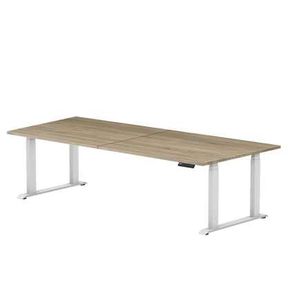 Sitz-Steh-Schreibtisch S5 200x100 Schwarz / Echtholz Eiche 