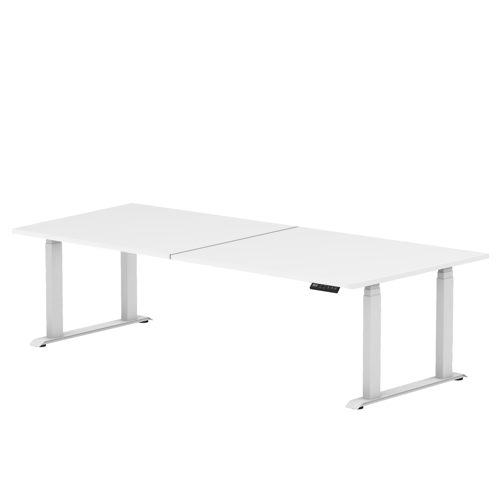 Sitz-Steh-Schreibtisch S5 200x100 Schwarz / Echtholz Eiche 