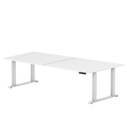 Sitz-Steh-Schreibtisch S5 200x100 Schwarz / Echtholz Eiche 