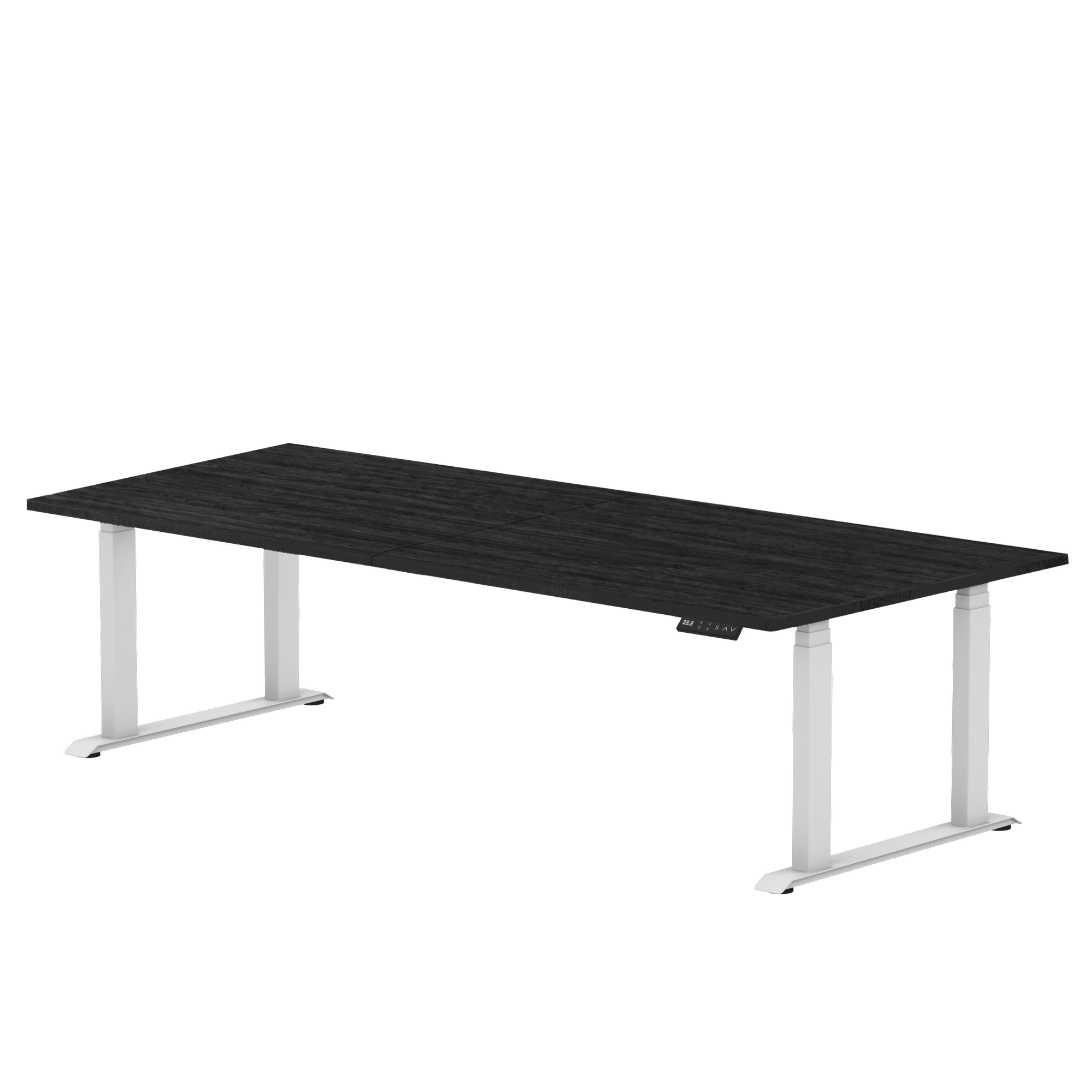 Sitz-Steh-Schreibtisch S5 200x100 Schwarz / Echtholz Eiche 