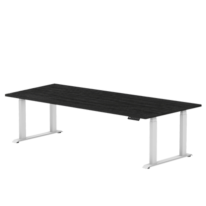 Sitz-Steh-Schreibtisch S5 200x100 Schwarz / Echtholz Eiche 