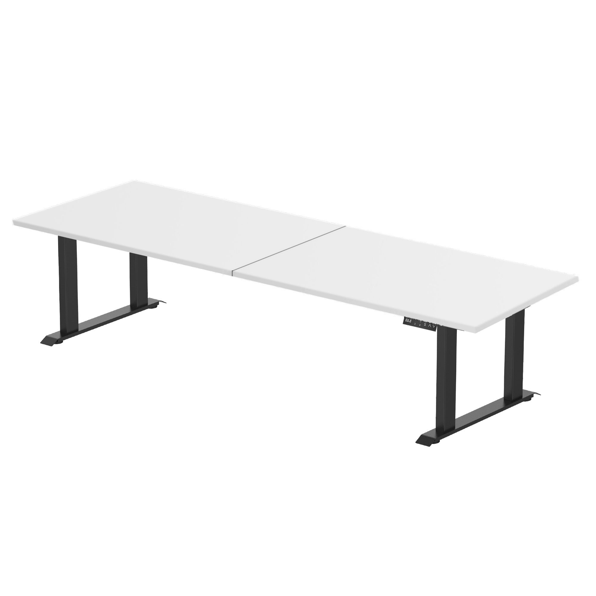 Sitz-Steh-Schreibtisch S5 200x100 Schwarz / Echtholz Eiche 
