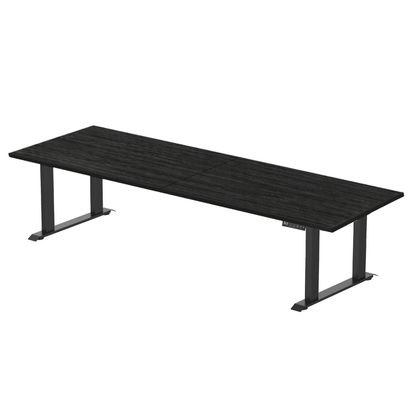 Sitz-Steh-Schreibtisch S5 200x100 Schwarz / Echtholz Eiche 
