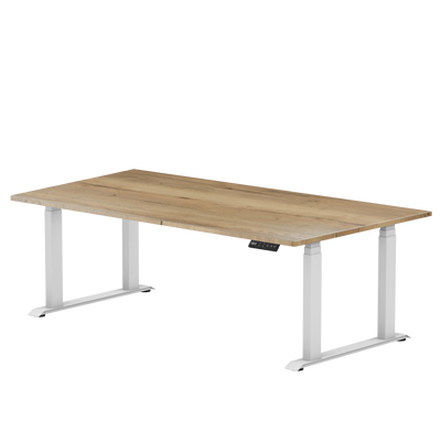 Sitz-Steh-Schreibtisch S5 200x100 Schwarz / Echtholz Eiche 