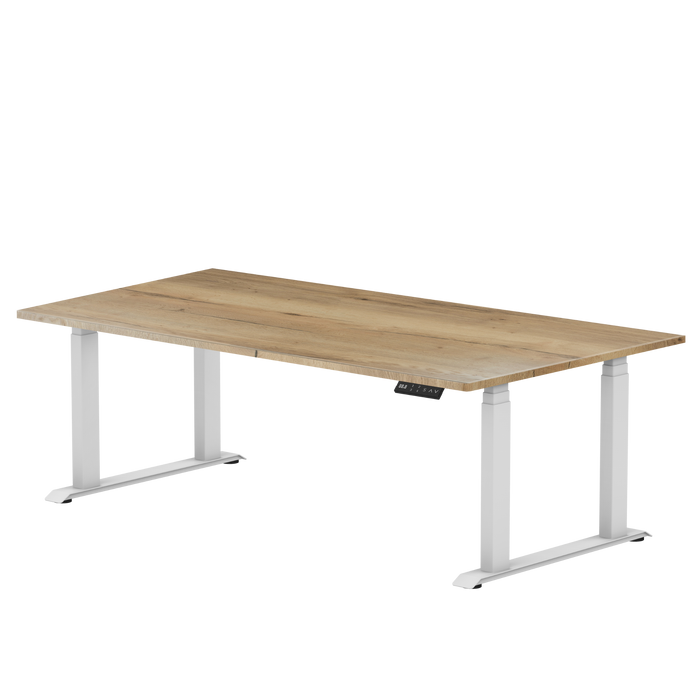 Sitz-Steh-Schreibtisch S5 200x100 Schwarz / Echtholz Eiche 