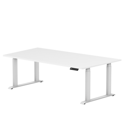Sitz-Steh-Schreibtisch S5 200x100 Schwarz / Echtholz Eiche 