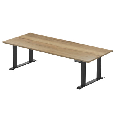 Sitz-Steh-Schreibtisch S5 200x100 Schwarz / Echtholz Eiche 