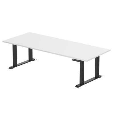 Sitz-Steh-Schreibtisch S5 200x100 Schwarz / Echtholz Eiche 