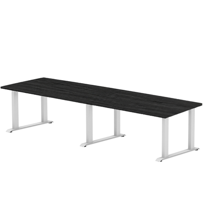 Sitz-Steh-Schreibtisch S5 200x100 Schwarz / Reinweiß 