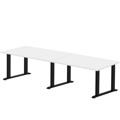Sitz-Steh-Schreibtisch S5 200x100 Schwarz / Reinweiß 