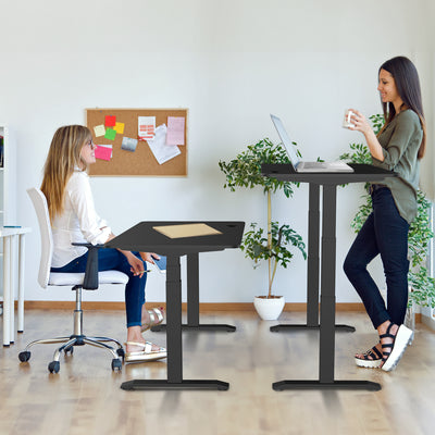 Sitz-Steh-Schreibtisch S1 140x70 Schwarz / Vintage Eiche