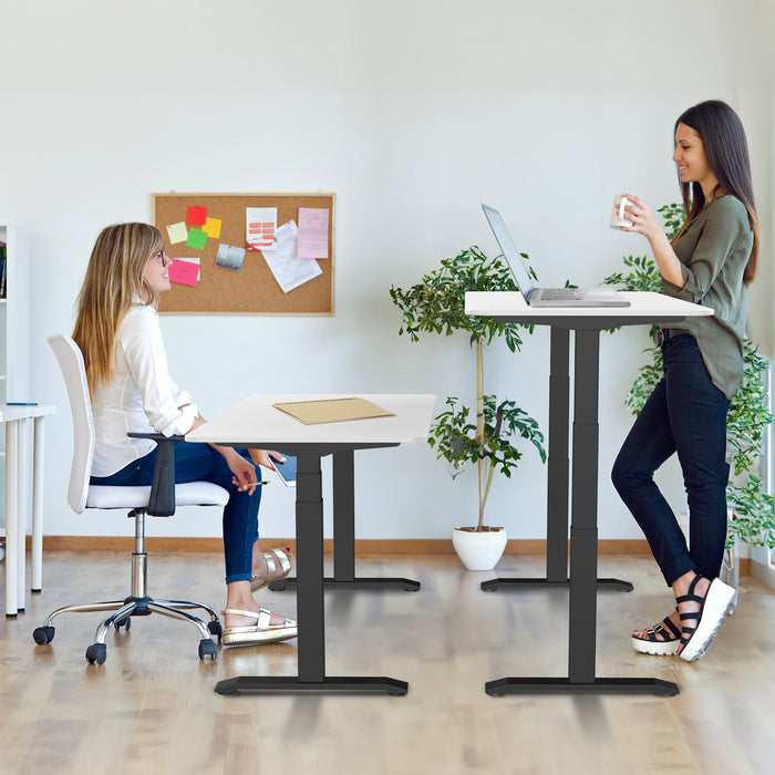 Zit-sta bureau S2 140x80 Zwart / Puur wit