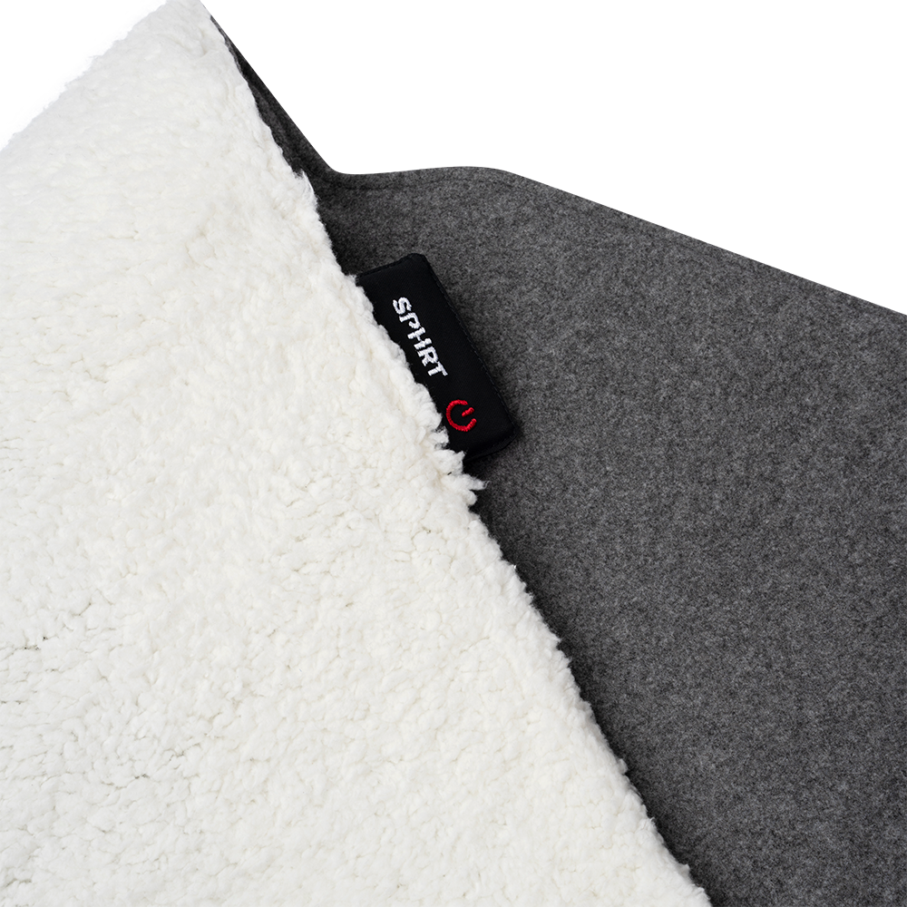 SPHRT Heizdecke Teddy Schwarz XL 135x45 | Kopfstützendesign
