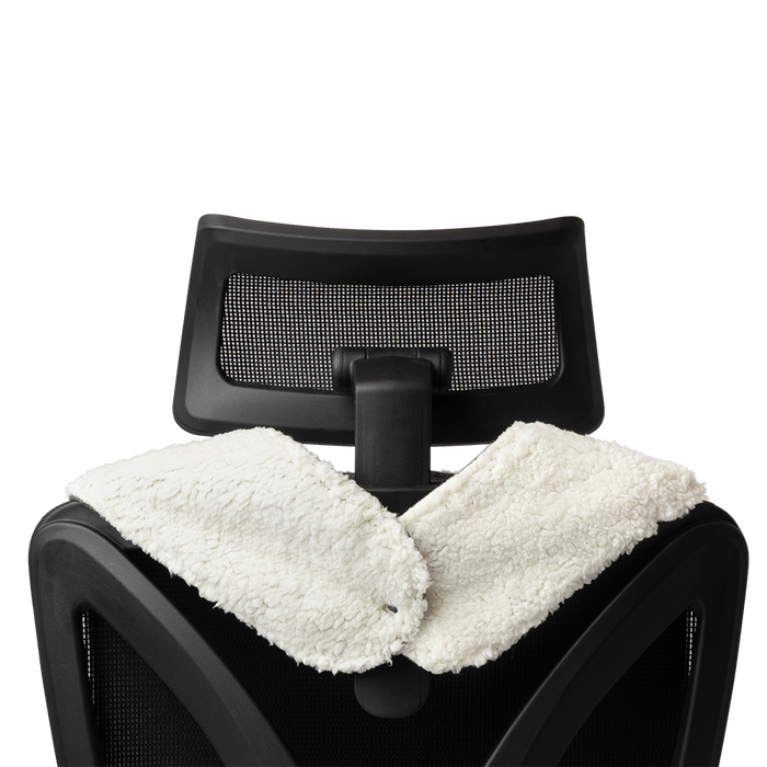 SPHRT Warmtedeken Teddy Grijs / Wit  XL 135x45 | Hoofdsteun design