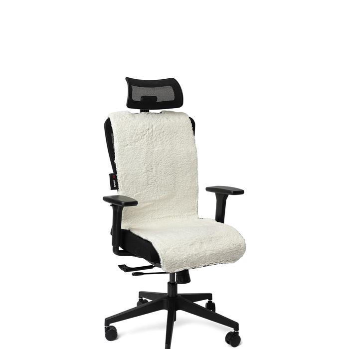 SPHRT Warmtedeken Teddy Grijs / Wit  XL 135x45 | Hoofdsteun design