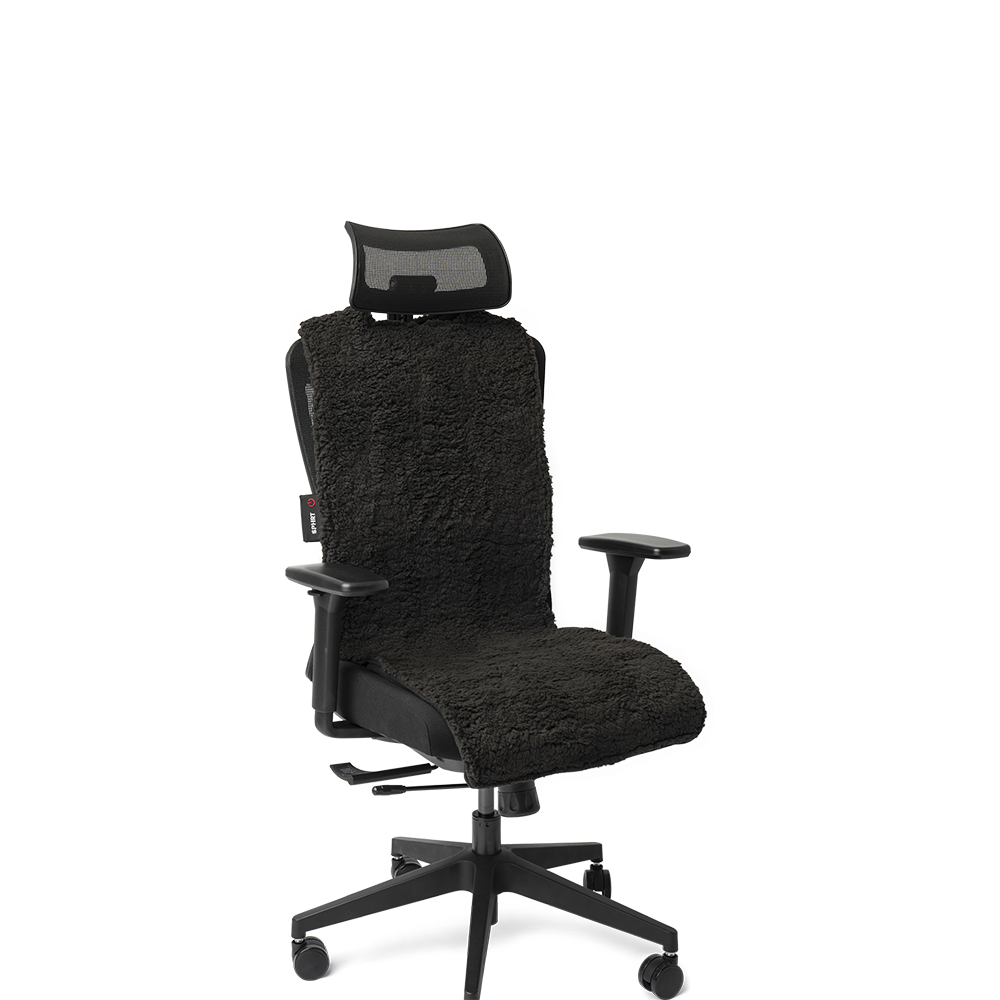 SPHRT Heizdecke Teddy Schwarz XL 135x45 | Kopfstützendesign