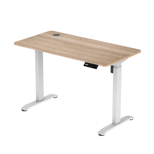Zit-sta bureau 118x60 Wit / Vintage eiken