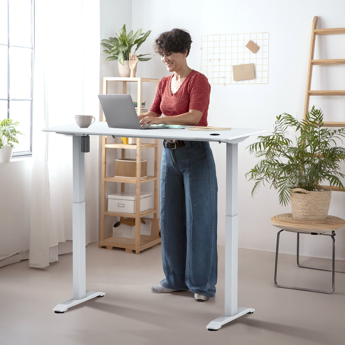 Zit-sta bureau 118x60 compact pro Wit / Puur wit