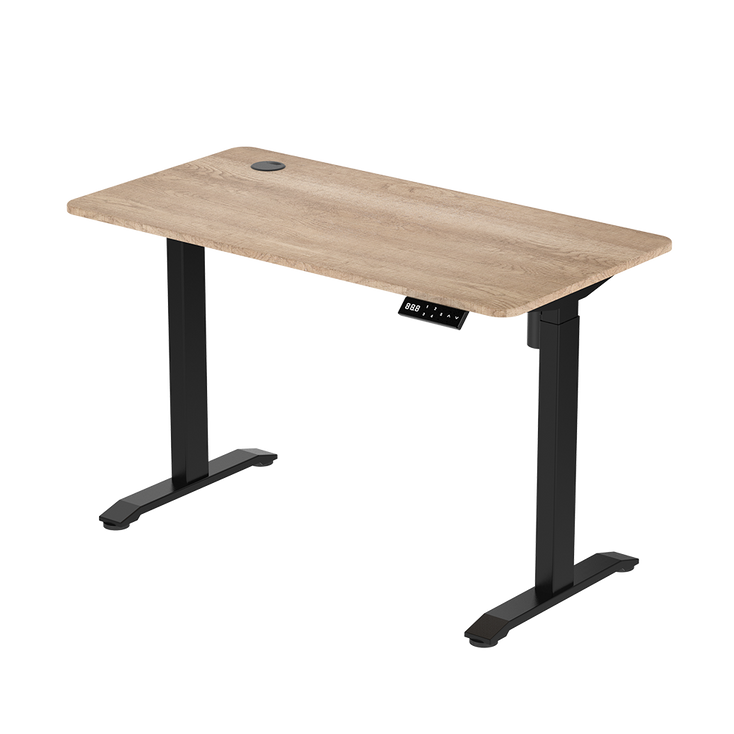 Zit-sta bureau 118x60 Zwart / Vintage eiken