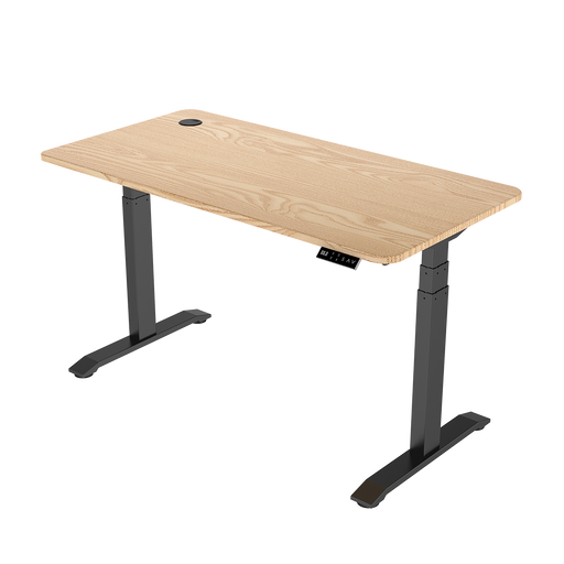 Zit-sta bureau 160x70 Zwart / Naturel eiken