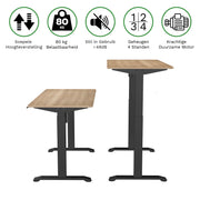 Sitz-Steh-Schreibtisch 118x60 Compact Pro Schwarz / Vintage Eiche