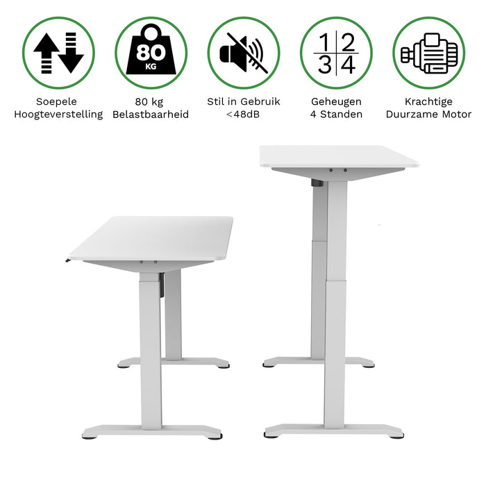 Zit-sta bureau 118x60 compact pro Wit / Puur wit