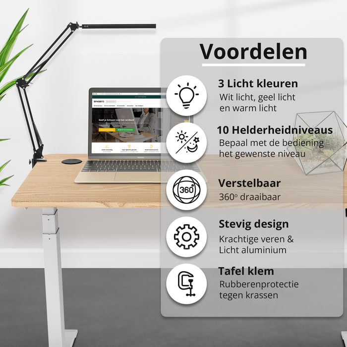 Bureaulamp LED met klem